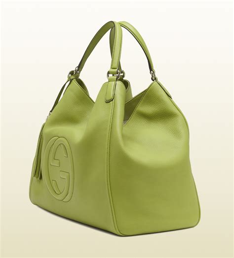 gucci tas groen|Gucci leather shoulder bag.